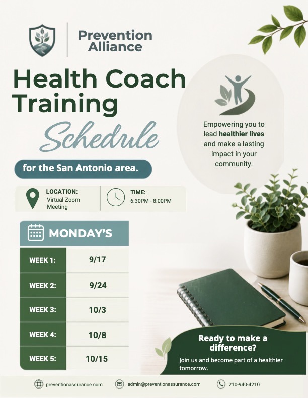 Prevention Health Coach Training Schedule